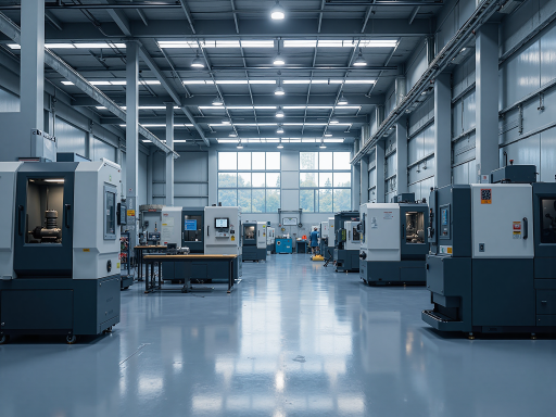 Plastic injection molded parts and components, showing various plastic parts and molds on manufacturing floor